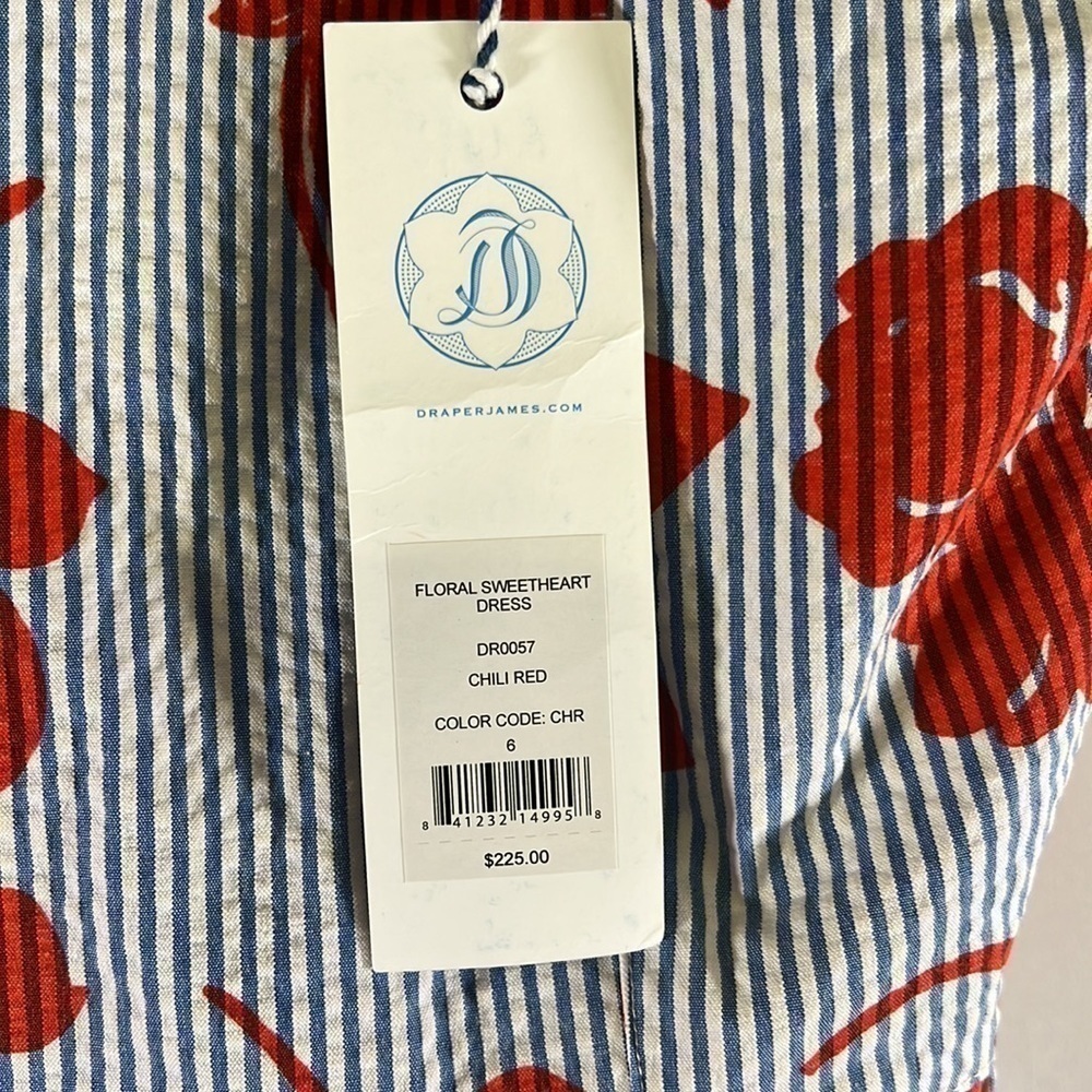 Draper James Floral sweetheart dress chili red size 6 - Picture 5 of 6
